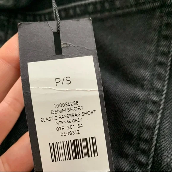 DYNAMITE | Black denim paper bag shorts - Picture 6 of 6